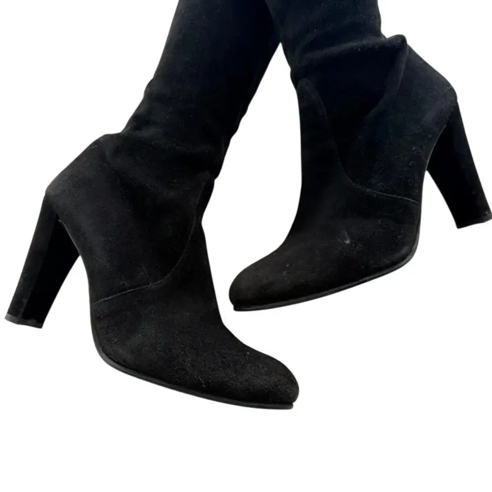 Stuart Weitzman Black Over the Knee Stretch Suede Heel Boot Sz 7.5 4